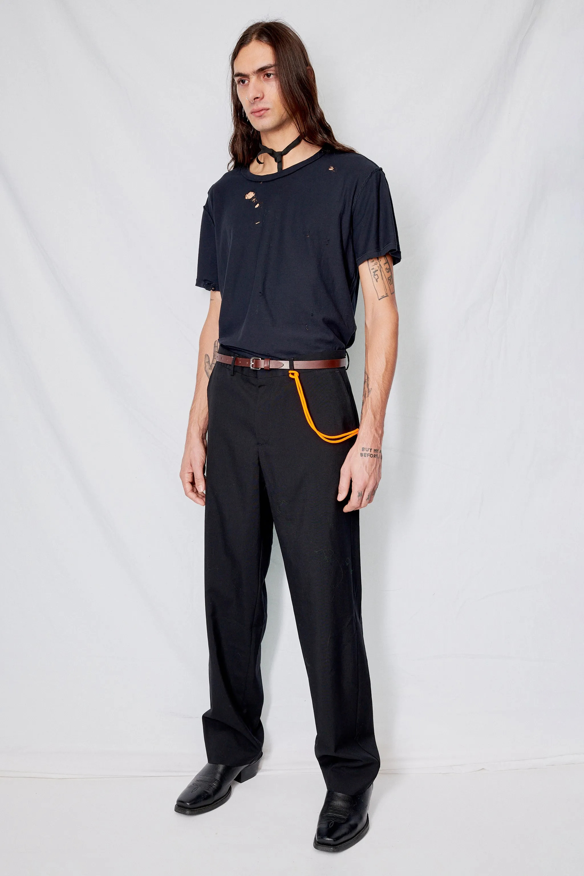Black Suiting Straight Leg Trouser