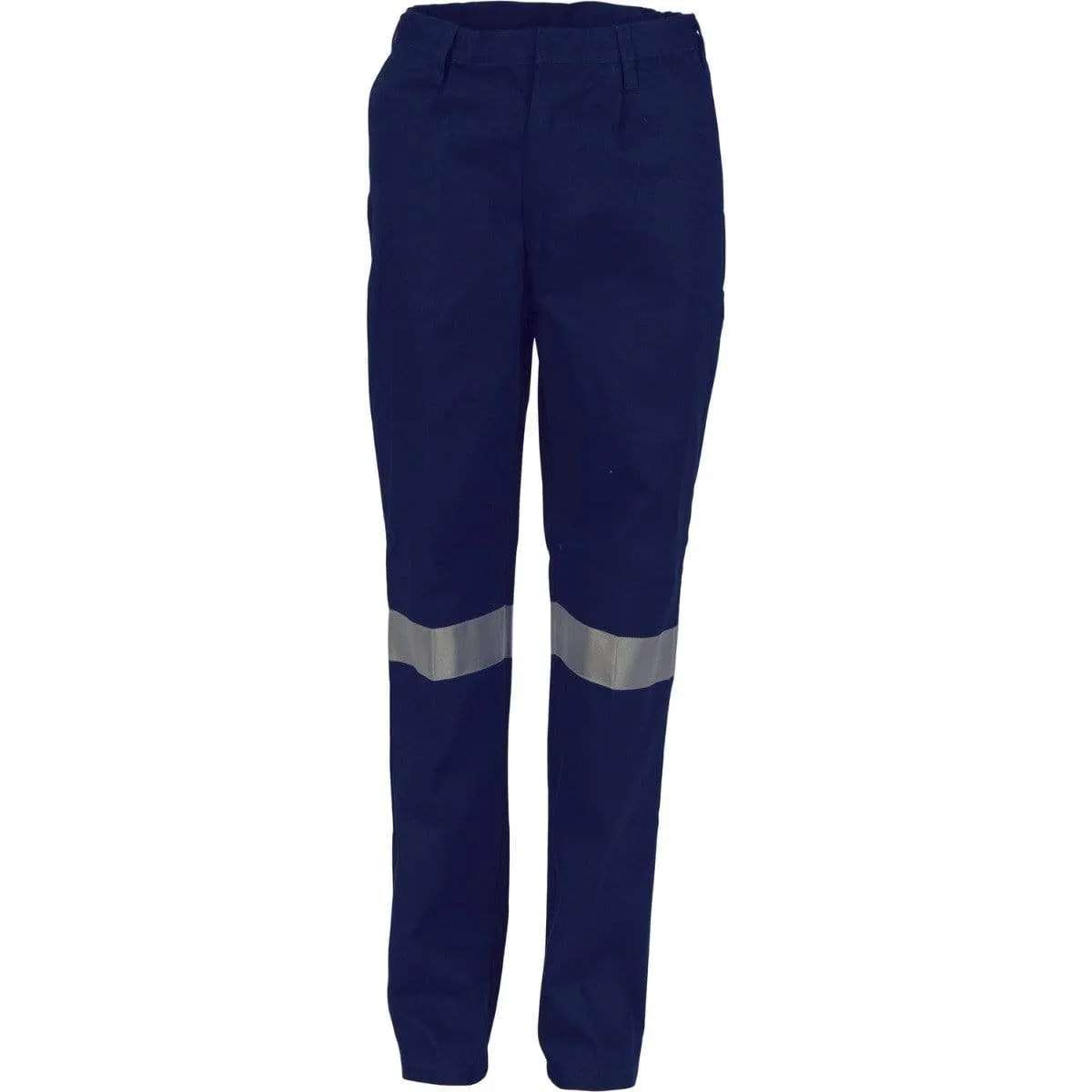 Dnc Workwear Ladies Cotton Drill Pants With 3m Reflective Tape - 3328