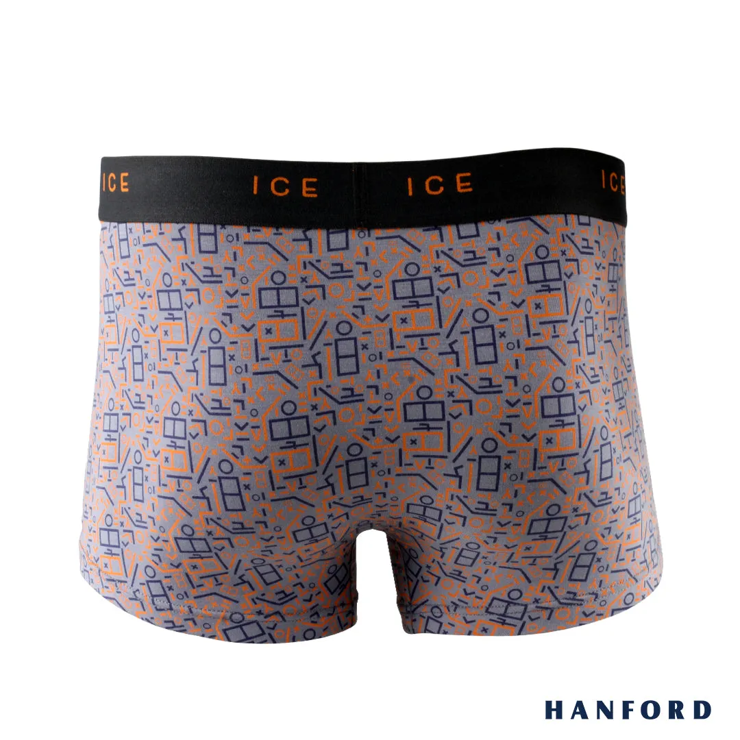 Hanford iCE Men Viscose w/ Spandex Boxer Briefs Mecha Print - PuritanGray (Single Pack)