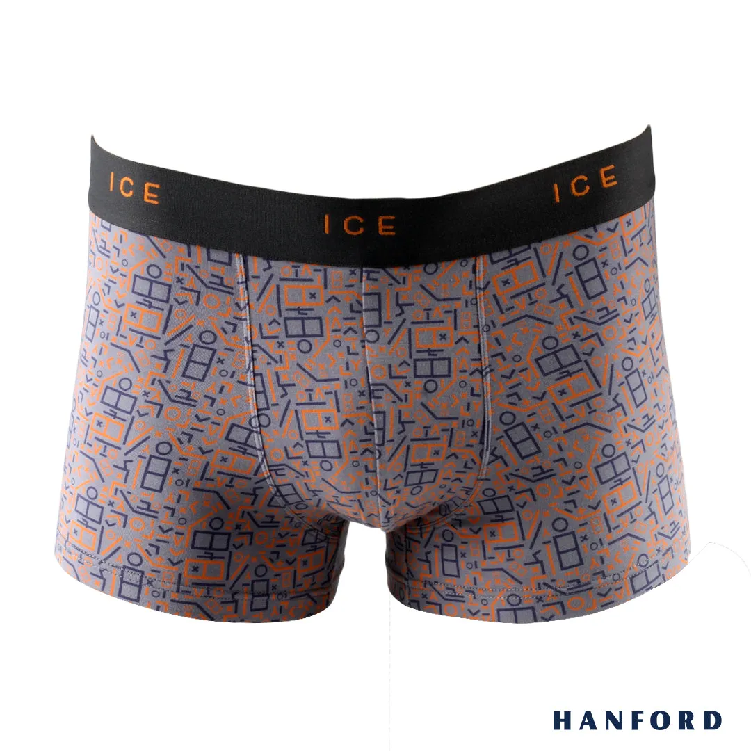 Hanford iCE Men Viscose w/ Spandex Boxer Briefs Mecha Print - PuritanGray (Single Pack)