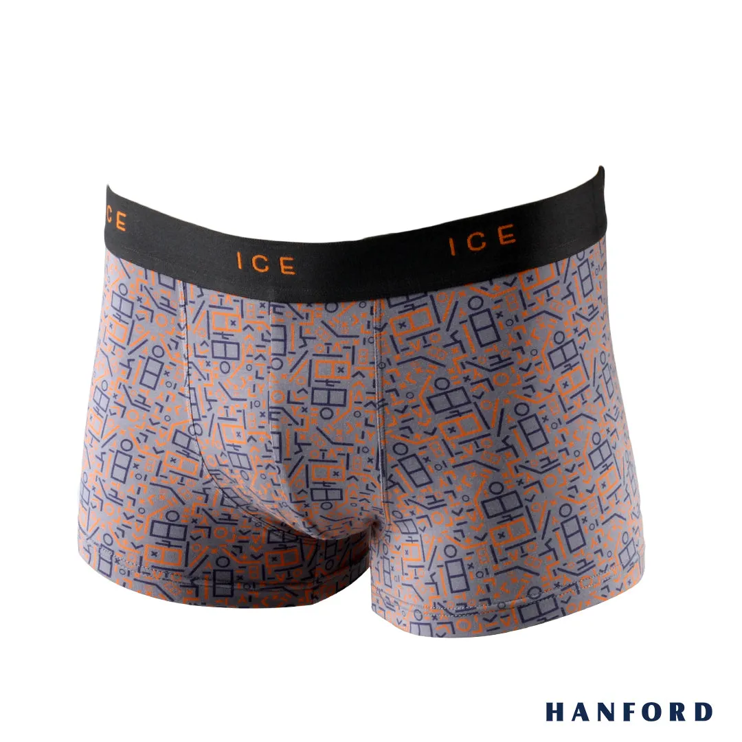 Hanford iCE Men Viscose w/ Spandex Boxer Briefs Mecha Print - PuritanGray (Single Pack)