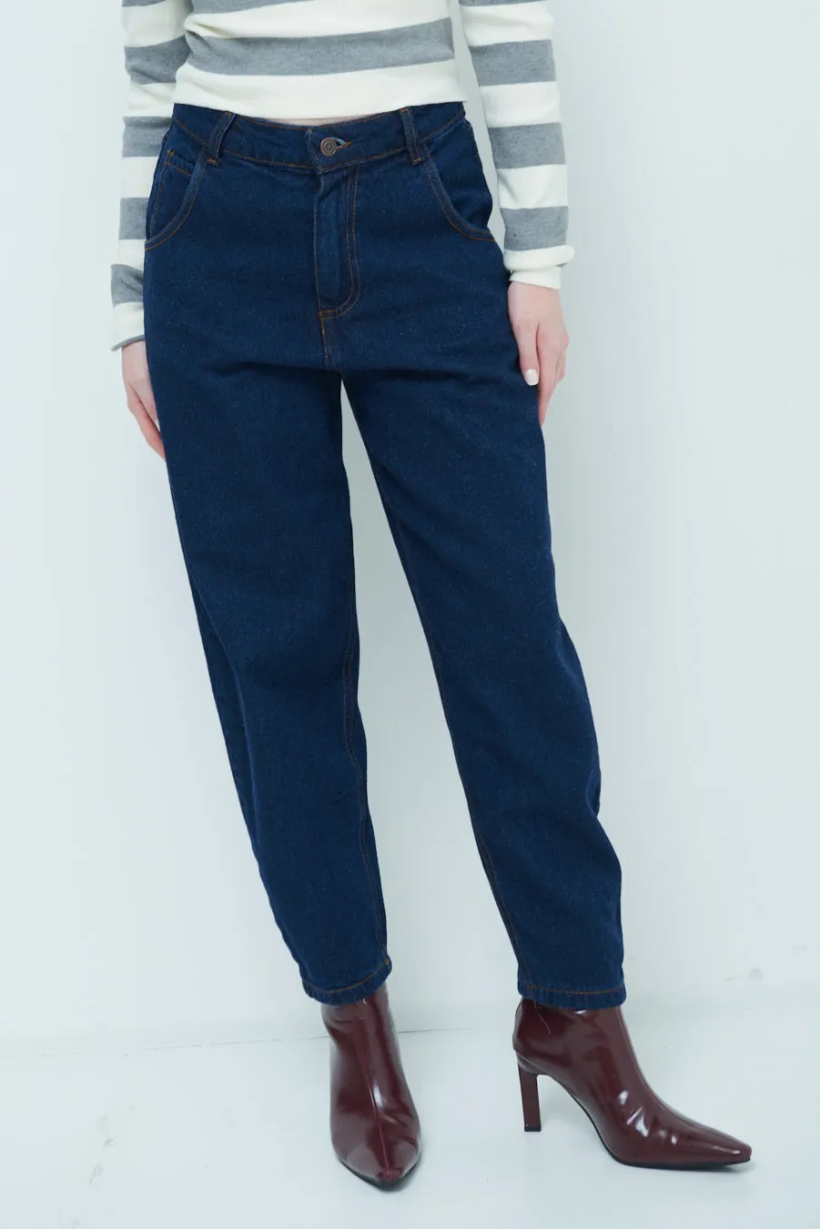 High-waist relaxed fit denim jeans wholesale
