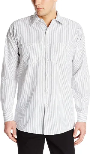 Red Kap Men's Long Sleeve Industrial Stripe Work Shirt
