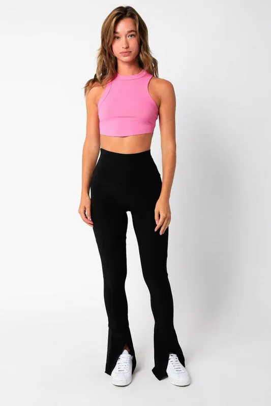 SPLIT HEM DRESS LEGGING PANTS
