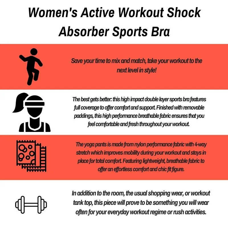 Women's Active Workout Shock Absorber Sports Bra