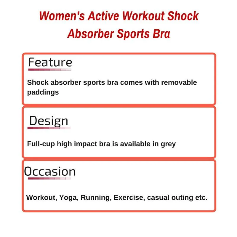 Women's Active Workout Shock Absorber Sports Bra
